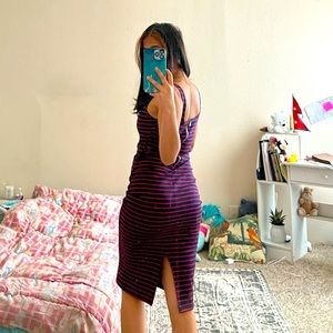 Red strip dress